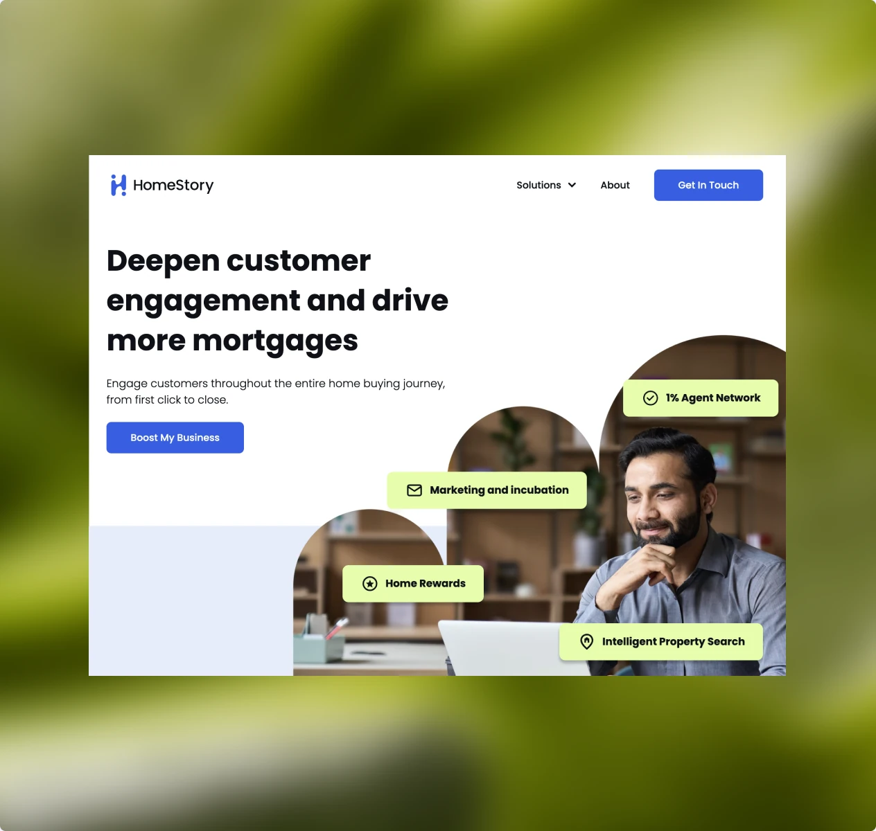 The HomeStory site where our AI reps qualify and route referrals